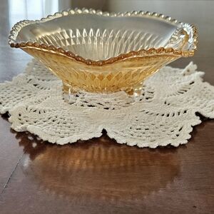 Vintage Jeannette Marigold Carnival Glass Bowl